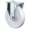 Nagy teherbírású fix görgő, fehér műanyag, átmérő. 100 mm, teherbírás 175 kg, golyóscsapágy, csavaros lemez