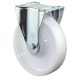 Nagy teherbírású fix görgő, fehér műanyag, átmérő. 125 mm, teherbírás 700 kg, golyóscsapágy, csavaros lemez