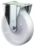 Nagy teherbírású fix görgő, fehér műanyag, átmérő. 100 mm, teherbírás 175 kg, golyóscsapágy, csavaros lemez