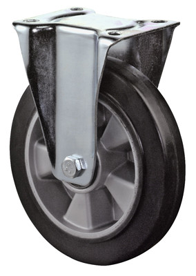 Szállítóeszköz fix görgő, poliuretán, 95+/-3 piros, átmérő. 80 mm, teherbírás 120 kg, golyóscsapágy, csavaros lemez