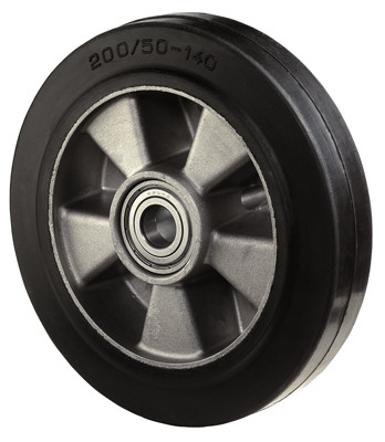 Szállítóeszköz kerék, elasztikus tömörgumi, fekete, átmérő. 100 mm, teherbírás 150 kg, golyóscsapágy