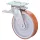Nagy teherbírású forgógörgő reteszelő mechanizmussal, poliuretánból, 95+/-3 piros, átmérő. 100 mm, teherbírás 400 kg, golyóscsapágy, csavaros lemez