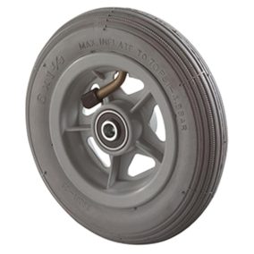   Levegős kerekek, szürke gumi, hornyolt profil, átmérő. 150 mm, teherbírás 60 kg, műanyag felni, golyóscsapágy