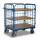 Többszintes kocsi, 4 hálós fal, 3 rakodófelület hxsz 850x500 mm, hxszxm 1040x540x1180 mm, teherbírás 400 kg