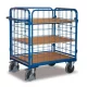 Többszintes kocsi, 4 hálós fal, 3 rakodófelület hxsz 850x500 mm, hxszxm 1040x540x1180 mm, teherbírás 400 kg