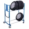 Gumiabroncs kocsi, 2 rakodófelülettel hxsz 1145x395 mm, külső méretek hxszxm 1225x780x1430 mm, teherbírás 300 kg
