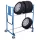 Gumiabroncs kocsi, 2 rakodófelülettel hxsz 1145x395 mm, külső méretek hxszxm 1225x780x1430 mm, teherbírás 300 kg