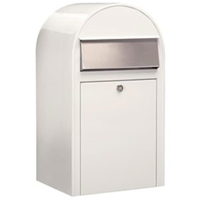   Grande postaláda, ral 9016, rozsdamentes acél fedél, széxméxma 320x270x600 mm