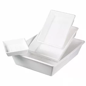  Laboratóriumi tálkészlet, 4 db, pp, amely a következőket tartalmazza: 1x0,5 l, 1x1,5 l, 1x3 l, 1x10 l, fehér