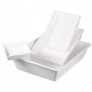 Laboratóriumi tálkészlet, 6 db, pp, amely a következőket tartalmazza: 1x0,5 l, 1x1,5 l, 1x3 l, 1x10 l, 1x21 l, 1x39 l, fehér
