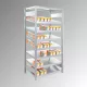 Kanban polc, bővítőhely, egyoldalas, széxméxma 1005x500x2000 mm, 7 ferde polc, 9 vezetősín, 8 vezetőhely, polcterhelés 250 kg