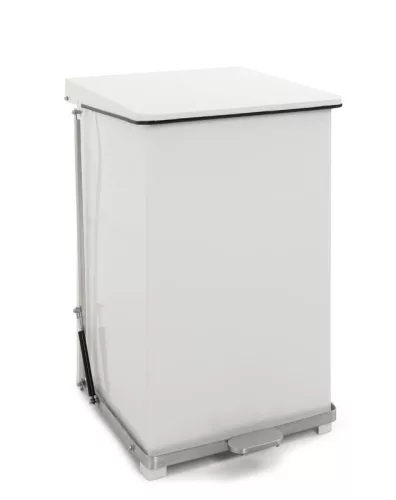 Ipari pedálos szemetes, űrtartalom 27 liter, fehér, acél, széxméxma 360x370x440 mm, súly 7,88 kg