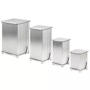Ipari pedálos szemetes, űrtartalom 27 liter, fehér, acél, széxméxma 360x370x440 mm, súly 7,88 kg
