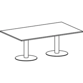   Tárgyalóasztal, széxméxma 2000x1200x720 mm, világosszürke asztallap, ezüst oszlop, antracit talp