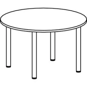   Tárgyalóasztal, átmérő x magasság 1200x720 mm, kerek, 4 lábú váz, asztallap/váz színe világos szürke/antracit.