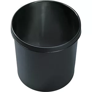 Műanyag papírkosár, lángálló, űrtartalom 12 l, átmérő x magasság 260 x 270 mm, fekete, 5 darabos csomag