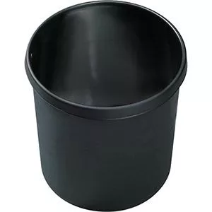 Műanyag papírkosár, lángálló, űrtartalom 12 l, átmérő x magasság 260 x 270 mm, fekete, 5 darabos csomag