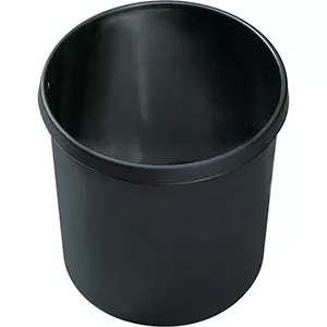 Műanyag papírkosár, lángálló, űrtartalom 12 l, átmérő x magasság 260 x 270 mm, fekete, 5 darabos csomag