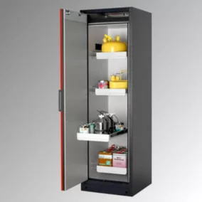   Veszélyes anyag szekrény, széxméxma 599x615x1953 mm, 4 kihúzható tálcával, rögzítőelemekkel együtt. tsa, agt, ral 7016/5010