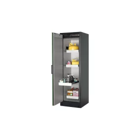  Veszélyes anyag szekrény, széxméxma 599x615x1953 mm, 4 kihúzható tálcával, rögzítőelemekkel együtt. tsa, agt, ral 7016/6011