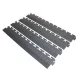 Rámpa a munkaállomás lapokhoz, 500x140 mm, vastagság 5 mm, újrahasznosított pvc-ből, dombornyomott felület, fekete szín, 4 db-os csomag