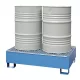 3 mm-es acéllemezből készült kármentő, ral 5015, 1 db 200 l-es hordóhoz, függőleges tárolás, 210 l, széxméxma 810x820x450 mm