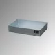 Horganyzott acéllemezből készült kiskiszerelésű termék raklapokhoz, sz x m x ma 800x1200x100 mm, gyűjtőtérfogat 60 l, teherbírás 200 kg, súly 47 kg, perforált rács