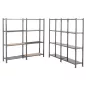   Többcélú, csavarmentes polcrendszer, csavarmentes polcrendszer, alsó rész széxméxma 1260x600x2000 mm, polcterhelés 460 kg, 4 szint, tömör lemez polcok, tartók és polcok ral 7024 grafitszürke színben