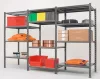Többcélú, csavarmentes polcrendszer, csavarmentes polcrendszer, alsó rész széxméxma 1260x600x2000 mm, polcterhelés 460 kg, 4 szint, tömör lemez polcok, tartók és polcok ral 7024 grafitszürke színben