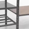Többcélú, csavarmentes polcrendszer, csavarmentes polcrendszer, alsó rész széxméxma 1260x600x2000 mm, polcterhelés 460 kg, 4 szint, tömör lemez polcok, tartók és polcok ral 7024 grafitszürke színben