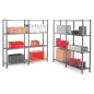   Többcélú, csavarmentes polcrendszer, csavarmentes polcrendszer, alsó rész széxméxma 1260x800x2000 mm, polcterhelés 460 kg, 4 szint, tömör lemez polcok, tartók és polcok ral 7024 grafitszürke