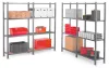 Többcélú, csavarmentes polcrendszer, csavarmentes polcrendszer, alsó rész széxméxma 1260x1000x2000 mm, polcterhelés 460 kg, 4 szint, tömör lemez polcok, tartók és polcok ral 7024 grafitszürke színben