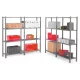 Többcélú, csavarmentes polcrendszer, csavarmentes polcrendszer, alsó rész széxméxma 1260x1000x2000 mm, polcterhelés 460 kg, 4 szint, tömör lemez polcok, tartók és polcok ral 7024 grafitszürke színben