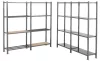 Többcélú, csavarmentes polcrendszer, csavarmentes polcrendszer, alsó rész széxméxma 1260x1000x2000 mm, polcterhelés 460 kg, 4 szint, tömör lemez polcok, tartók és polcok ral 7024 grafitszürke színben