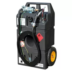   Üzemanyagkocsi benzinhez, űrtartalom 95 liter, exo, kézi pumpával és töltőpisztolysal, széxméxma 590x1000x430 mm, súly 20 kg