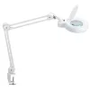 Led-es nagyítólámpa üveglencsével, 127 mm-es, 5 hüvelykes asztali bilincs, fehér, fedéllel, 127 mm-es, 5 hüvelykes asztali bilincs, fehér, fedéllel, kerek fejjel