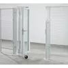 Harmonikakapu válaszfal védőrácsokhoz, egyoldalas, 2 szárnyú, sz x m 2000x2200 mm, lapos rács 40/40 mm, ral 7037 porszürke