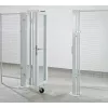 Harmonikakapu válaszfal védőrácsokhoz, egyoldalas, 2 szárnyú, sz x m 2000x2200 mm, lapos rács 40/40 mm, ral 7037 porszürke