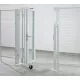 Összecsukható kapu gépvédőkhöz, egyoldalas, 2 szárnyú, szélesség x magasság 2000x2000 mm, lapos háló 50/25 mm, fekete oszlop/sárga kapu
