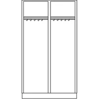 Szennyesruha szekrény dupla ajtóval és lábazattal