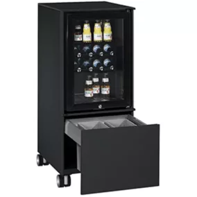   Mobil hűtőszekrény, széxméxma 500x600x1157 mm, hűtőszekrény, hulladékgyűjtő (1x18 l, 2x8,5 l), ral 7021 fekete-szürke