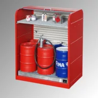 Veszélyes anyag tároló 6 db 60 literes hordó számára