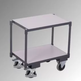   Euro system roller, 2 rakodófelülettel hxsz 605x410 mm, 10 mm magas peremmel, külső méretek 675x415x665 mm, teherbírás 250 kg