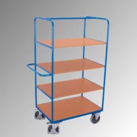   Polcos kocsi összecsukható polcokkal, 4 rakodófelülettel hxsz 975x700 mm, külső méretek hxszxm 1200x700x1890 mm, teherbírás 500 kg