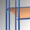 Kínáló- és komissiózó kocsik, 3 fa polccal, rakodófelület hxsz 1250x610 mm, külső méretek 1430x620x1560 mm, teherbírás 500 kg, ral 5007 ragyogó kék