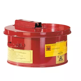   Acéllemezből készült mosó- és merítőtartályok, átmérő x magasság 238 x 140 mm, űrtartalom 4 liter, piros szín