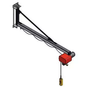   Alumínium fali forgódaru, elektromos láncos emelő nélkül, teherbírás 125 kg, a konzol szerelvény, fordulási tartomány 180 fok, kinyúlás 1895 mm