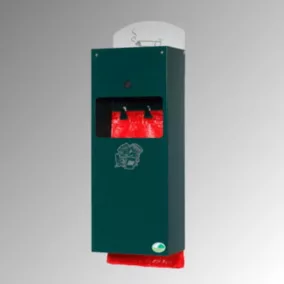   Kutyaürülék-adagoló hamutartóval, szé x mé x ma 205x130x600 mm, horganyzott és ral 6005 színűre festett, zárható