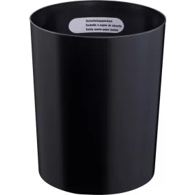   Biztonsági szelektív hulladékgyűjtő, lángálló műanyag, űrtartalom 13 l, átmérő x magasság 250 x 300 mm, fekete, 5 darabos csomag