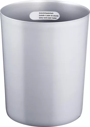 Biztonsági szelektív hulladékgyűjtő, lángálló műanyag, űrtartalom 20 l, átmérő x magasság 280 x 340 mm, világosszürke, 5 darabos csomag